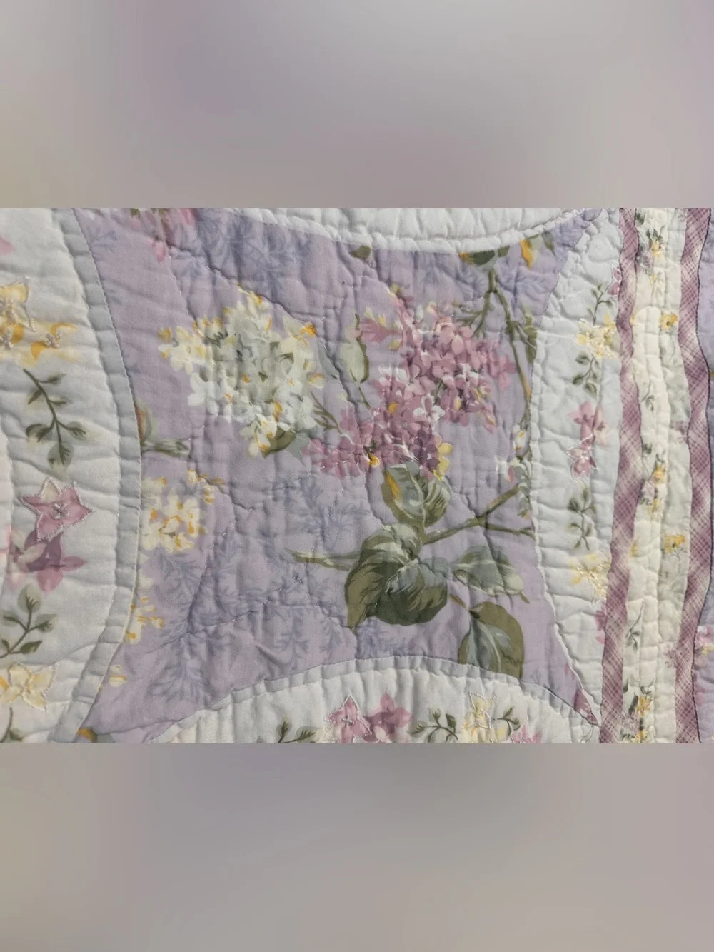 VTG Rachel Ashwell Shabby Chic Queen/Full Quilt Set 2 Shams Floral Patchwork